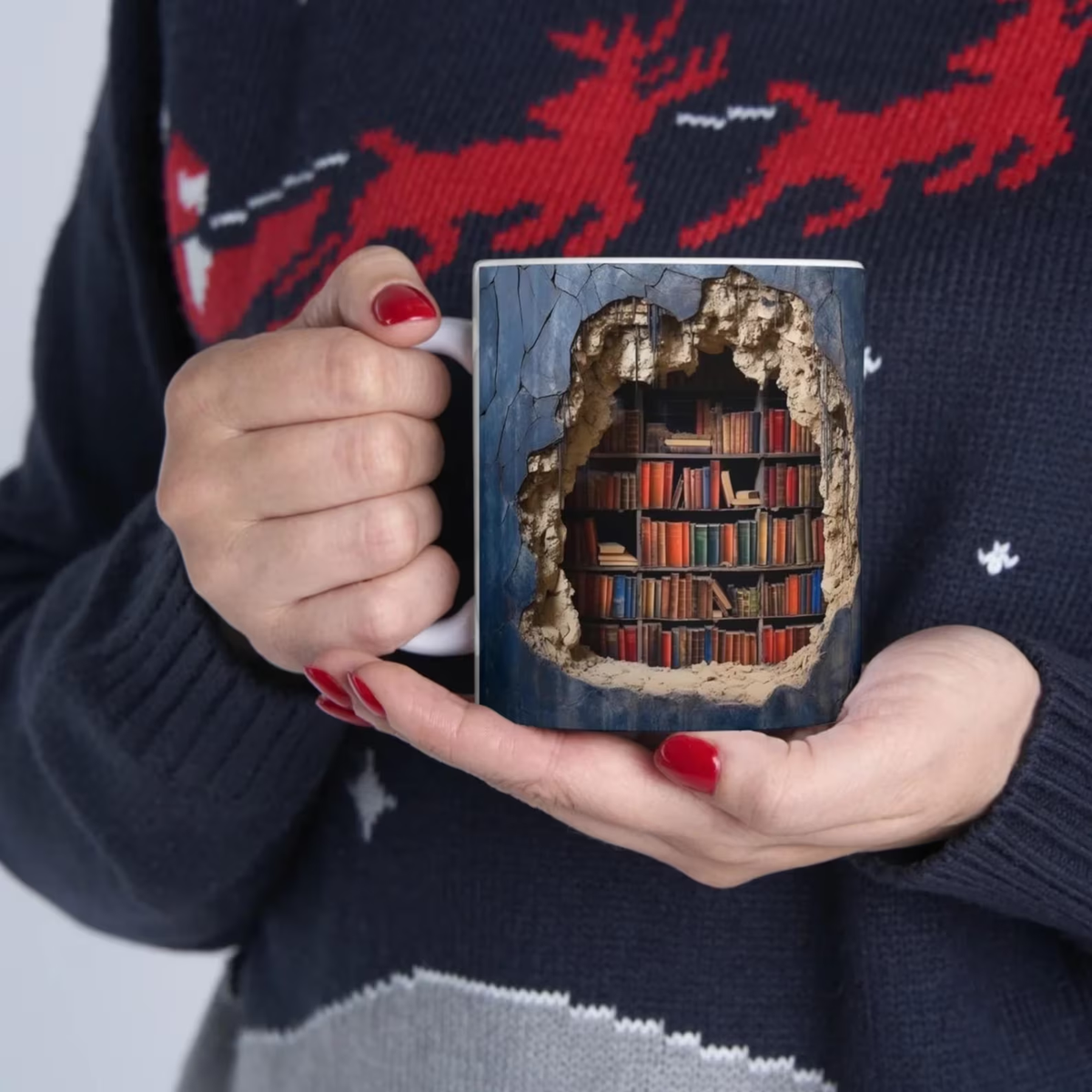 3D Bookshelf Mug
